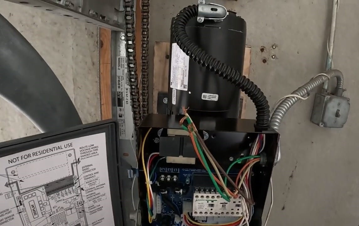 new electrical wiring run to a commercial roll-up door opener in Sacramento